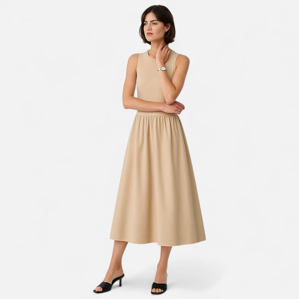 Belted Women's Day Dress - Elestira