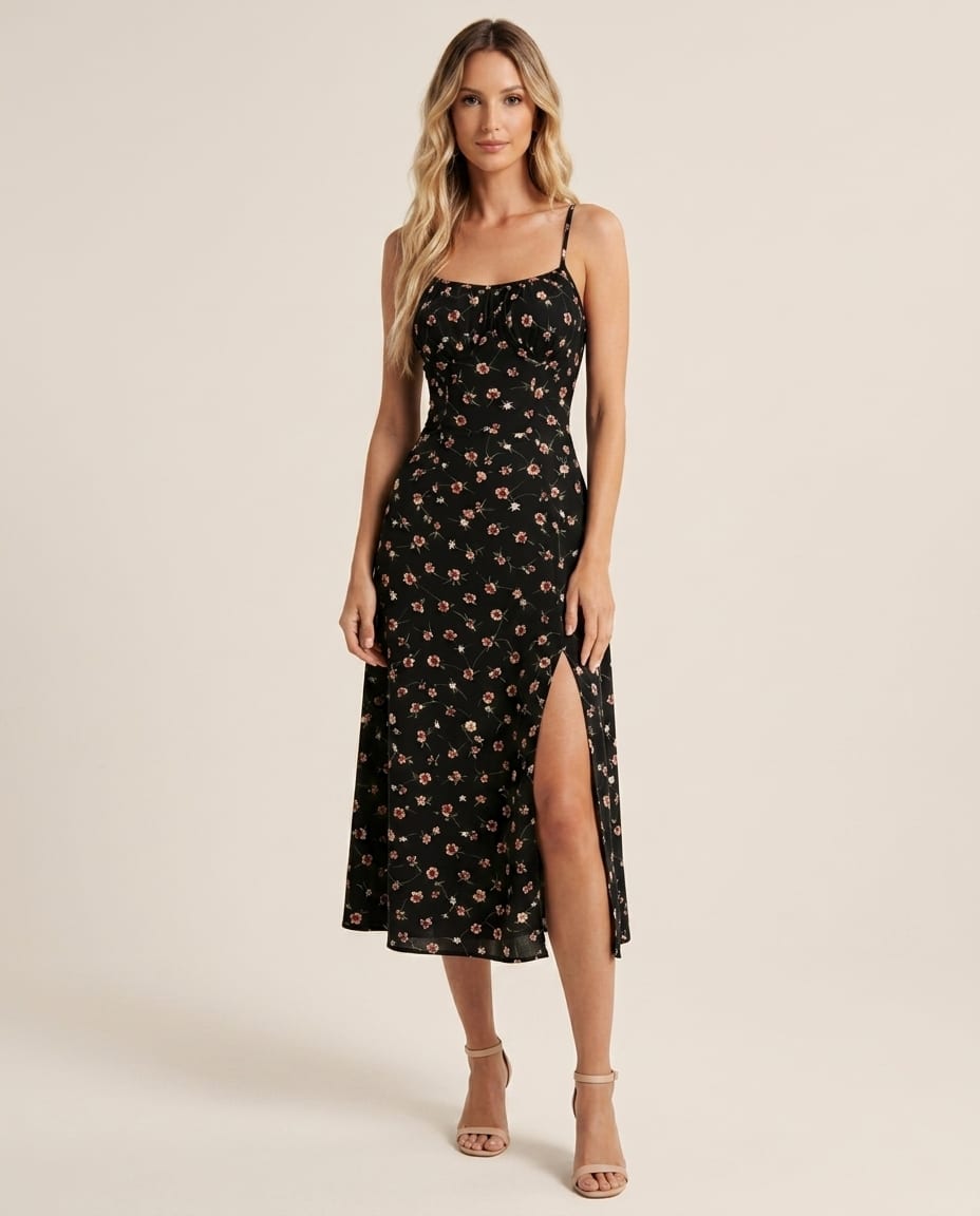 Chic Sleeveless Floral Maxi Dress - Elestira