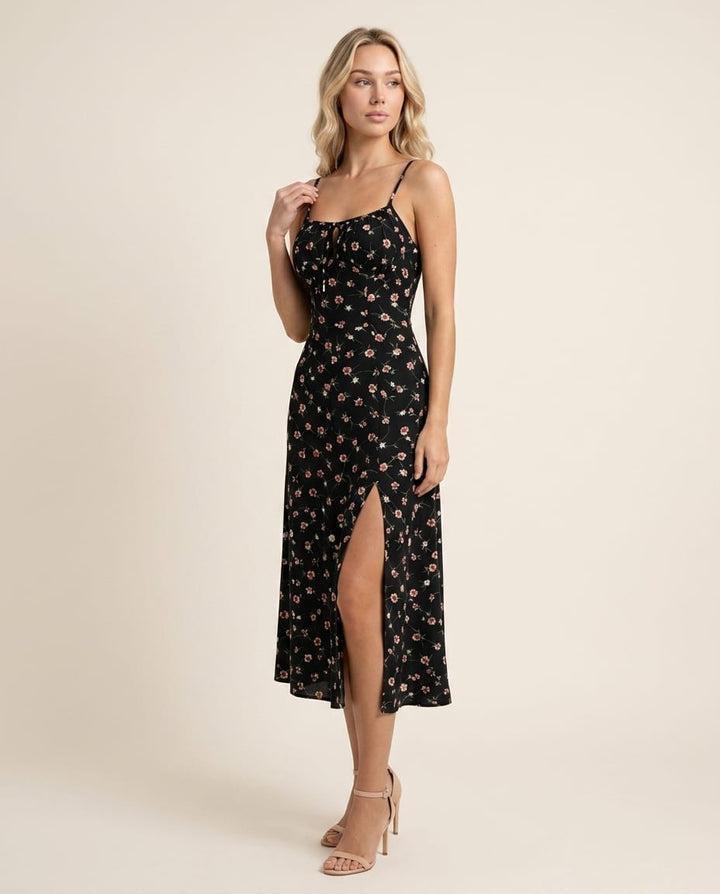 Chic Sleeveless Floral Maxi Dress - Elestira