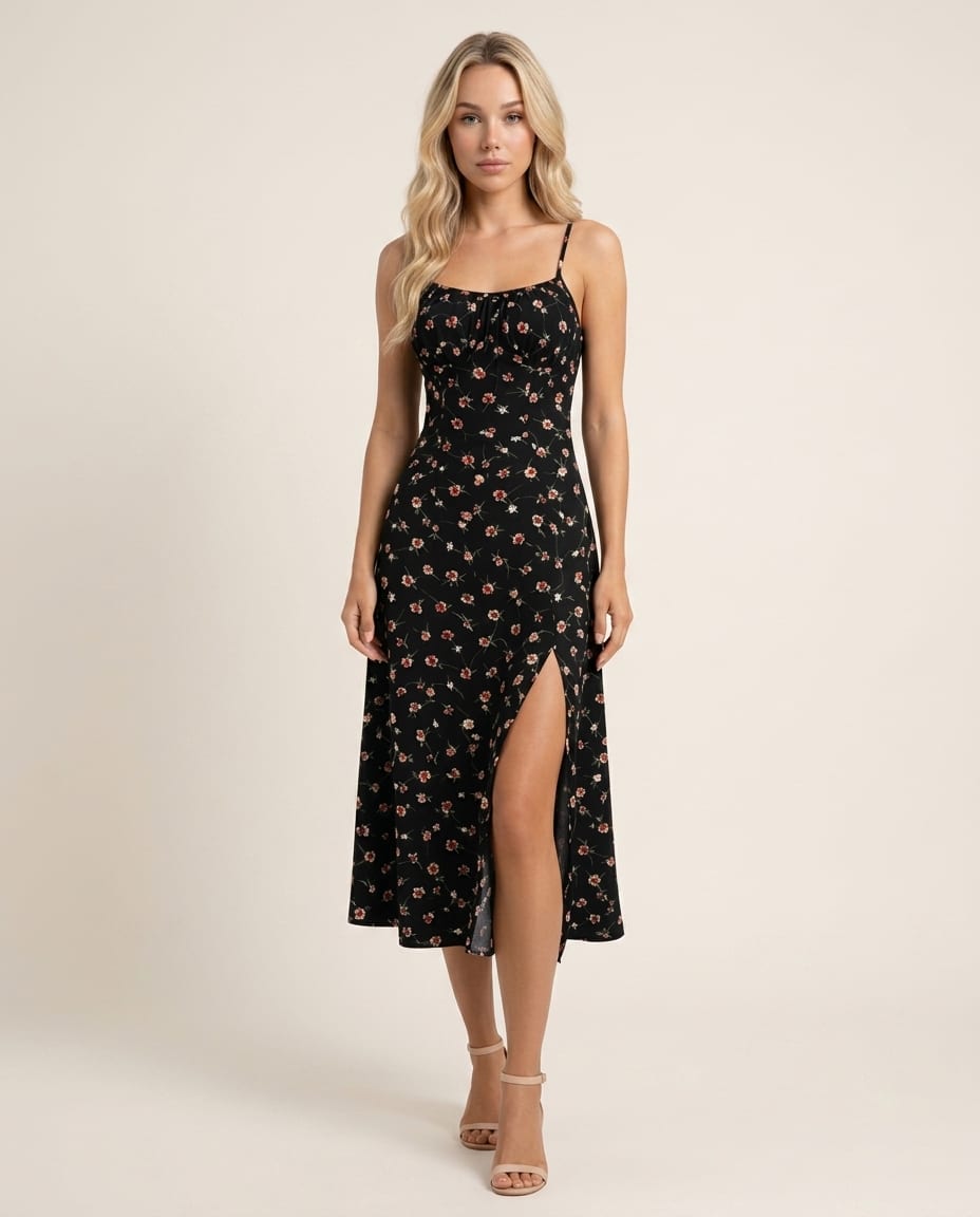 Chic Sleeveless Floral Maxi Dress - Elestira
