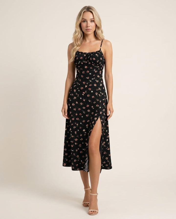 Chic Sleeveless Floral Maxi Dress - Elestira