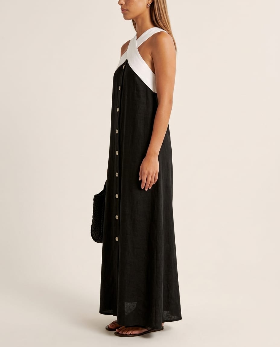 Cross Neck Sleeveless Maxi Dress - Elestira