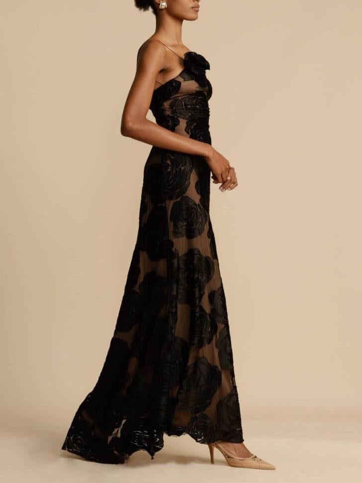 Elegant Floral Wedding Guest Dress - Elestira