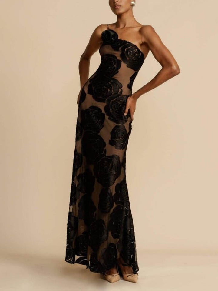 Elegant Floral Wedding Guest Dress - Elestira