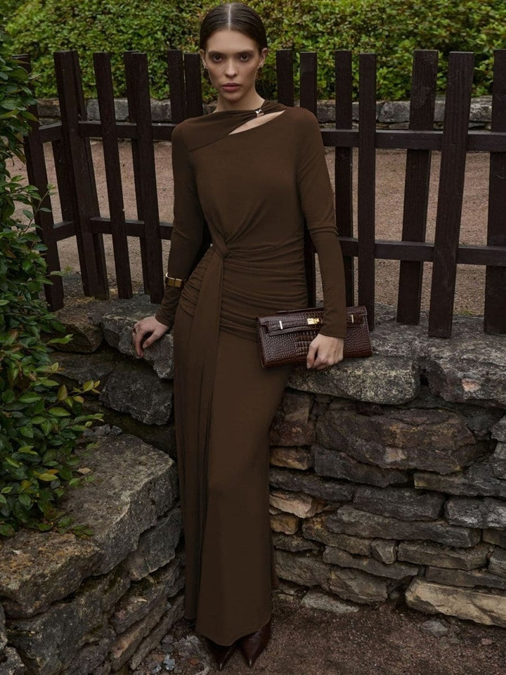 Elegant Long Wedding Guest Dress - Elestira