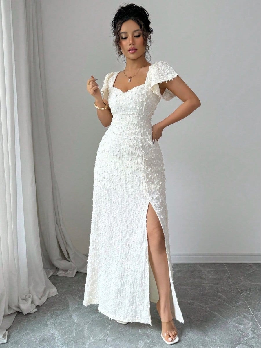 Elegant Maxi Wedding Guest Dress - Elestira