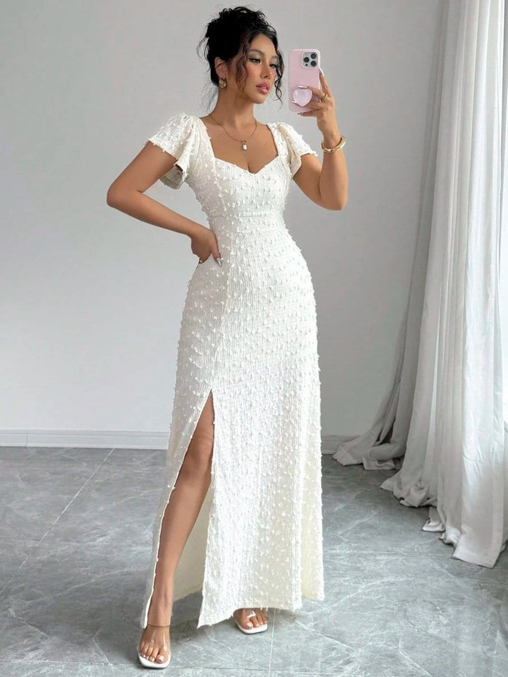 Elegant Maxi Wedding Guest Dress - Elestira