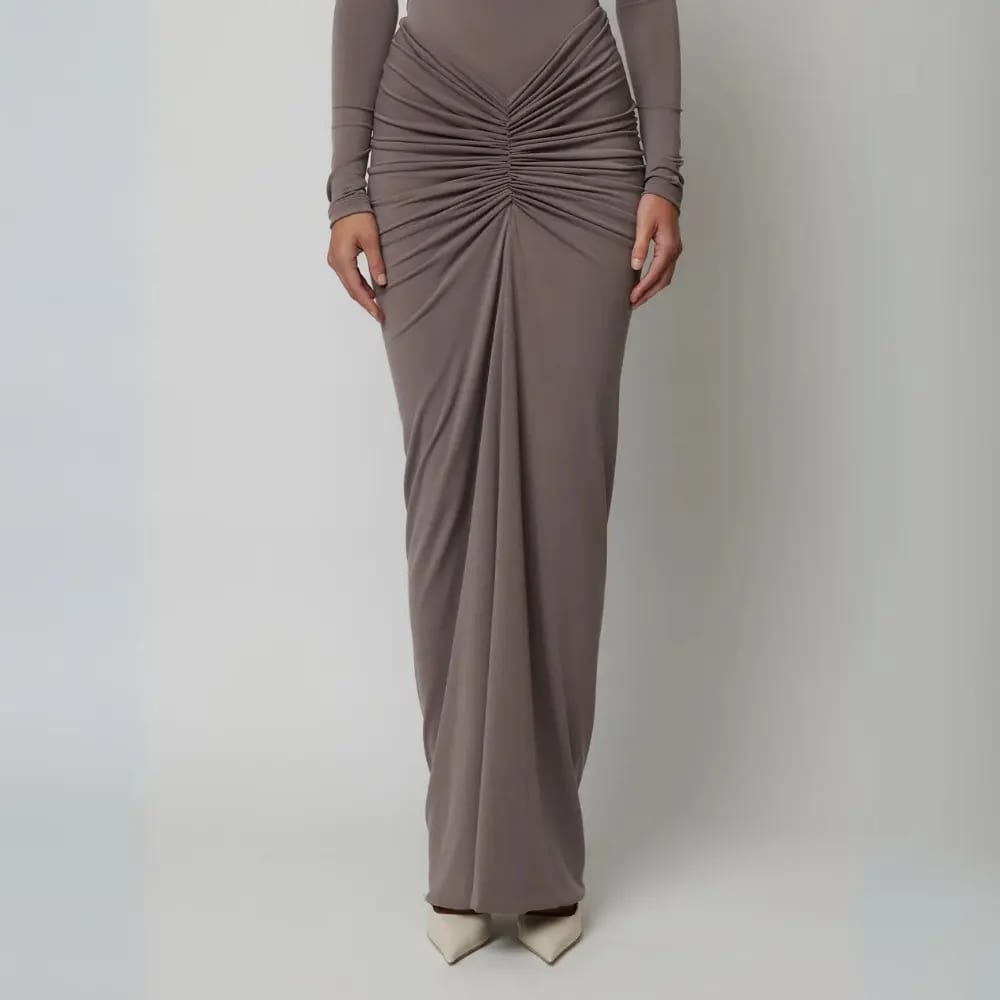 Elegant Wedding Guest Dress with Pleats - Elestira