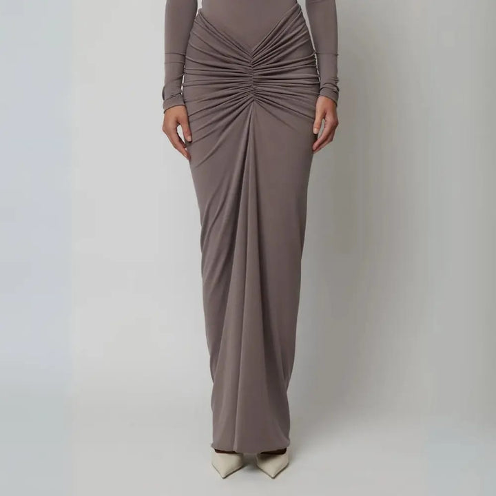Elegant Wedding Guest Dress with Pleats - Elestira