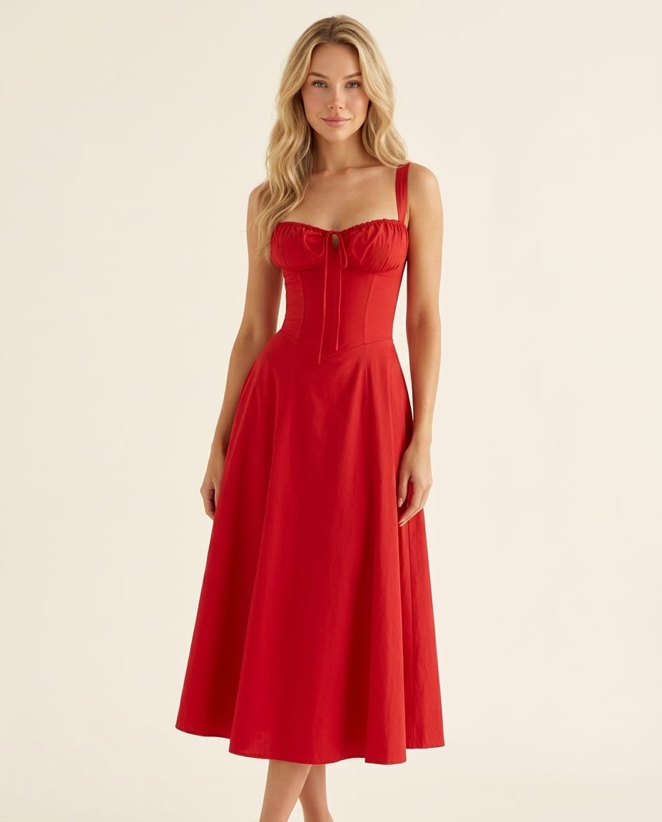 Floral Elegant Wedding Guest Midi Dress - Elestira