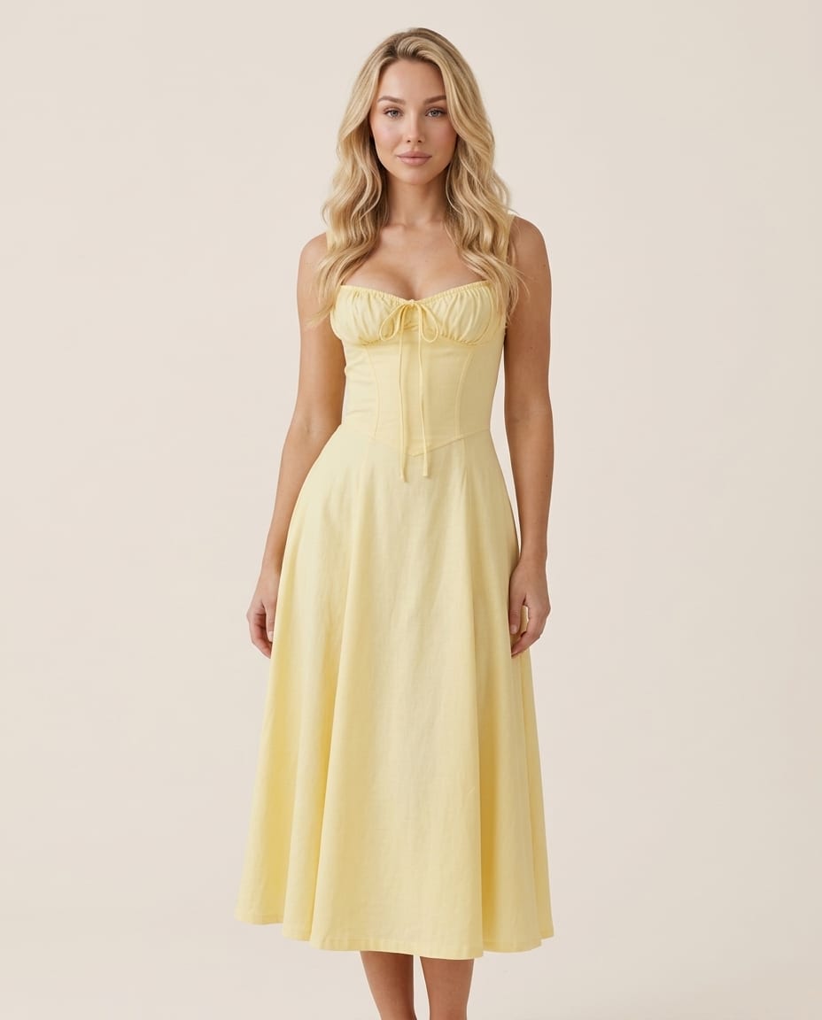 Floral Elegant Wedding Guest Midi Dress - Elestira