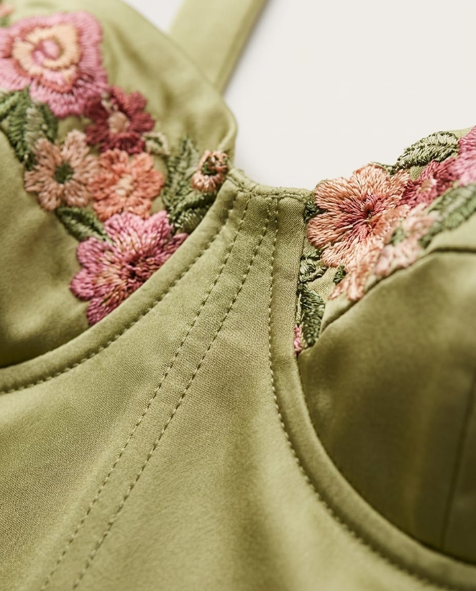 Floral Maxi Dress With Embroidered Details - Elestira