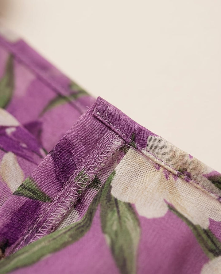 Floral Maxi Dress with Flowy Design - Elestira