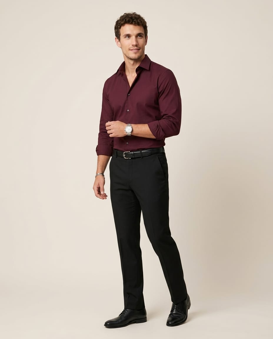 Men's Casual Long Sleeve Button - Up Shirt - Elestira