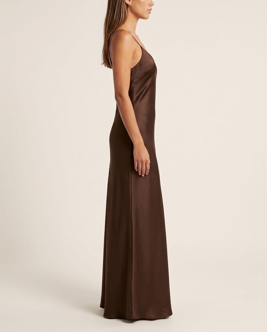 Satin Maxi Slip Dress with Spaghetti Straps - Elestira