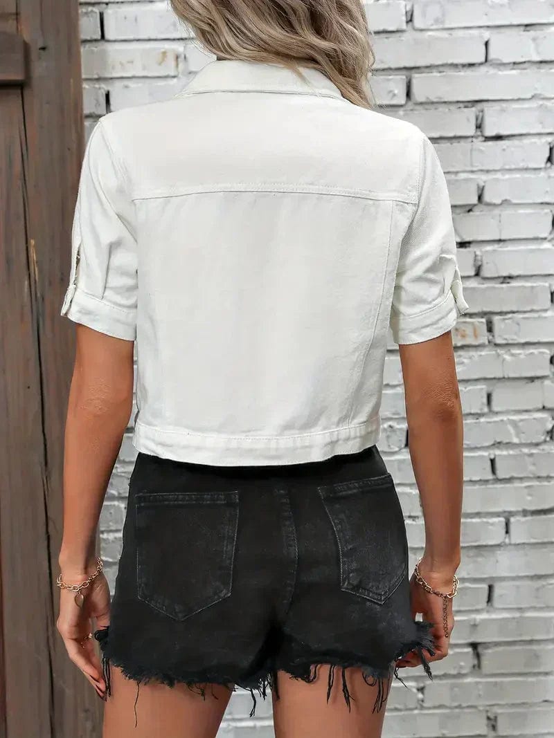 Short Denim Jacket for Warm Weather - Elestira