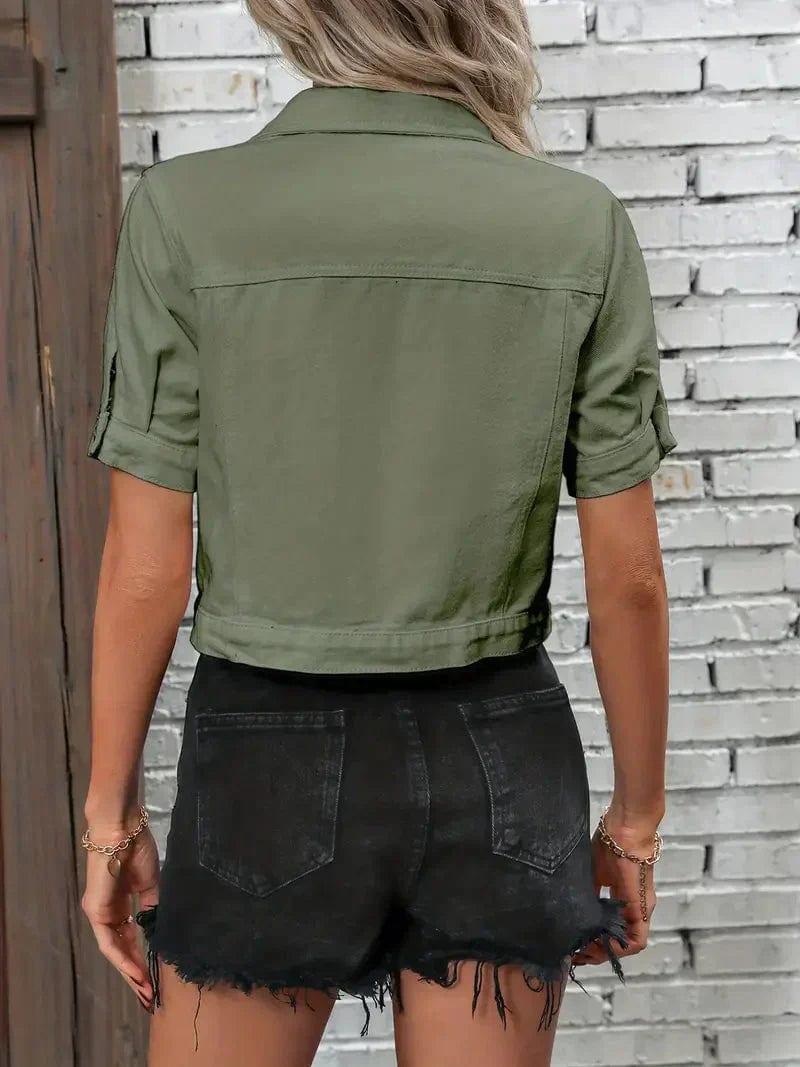 Short Denim Jacket for Warm Weather - Elestira
