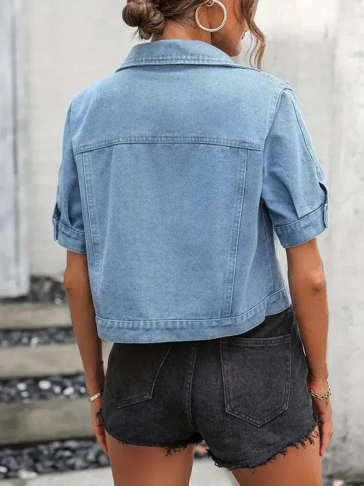 Short Denim Jacket for Warm Weather - Elestira