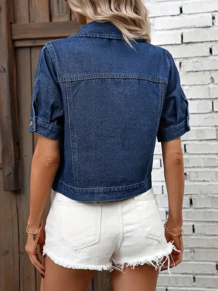 Short Denim Jacket for Warm Weather - Elestira