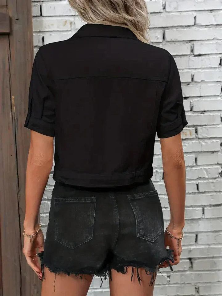 Short Denim Jacket for Warm Weather - Elestira