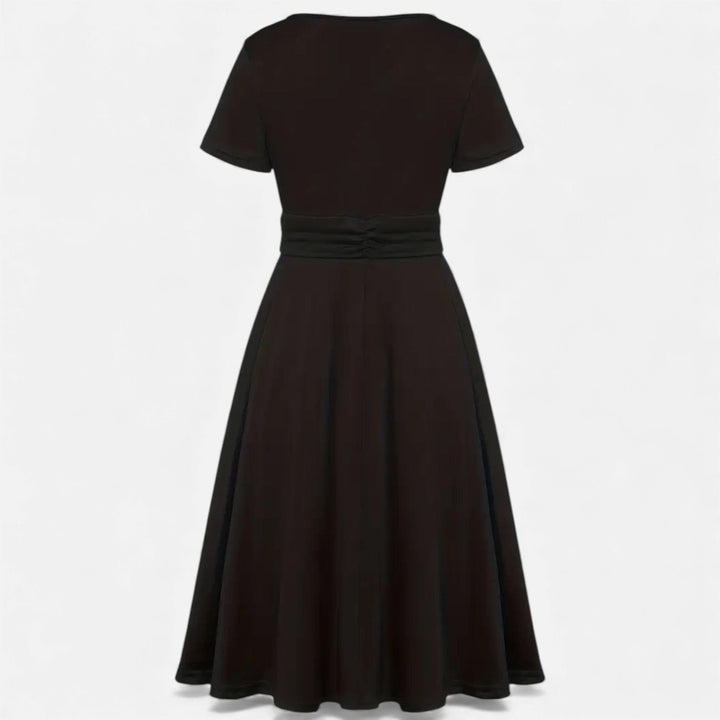 Short Sleeve V - Neck Evening Dress for Women - Elestira