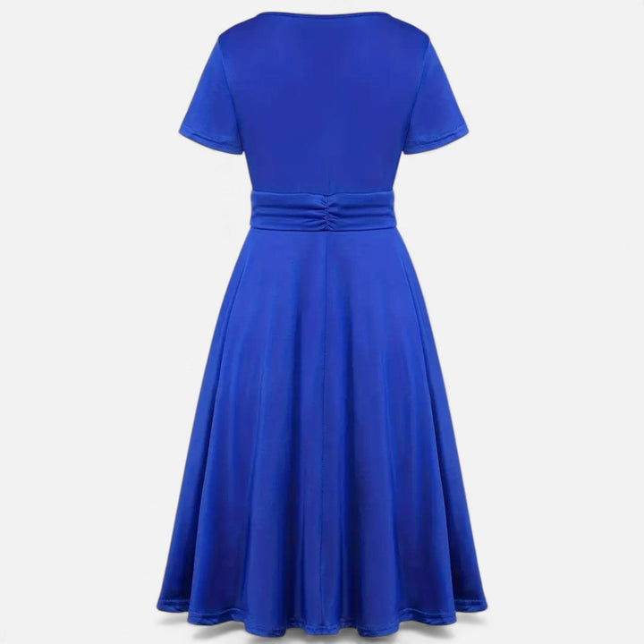 Short Sleeve V - Neck Evening Dress for Women - Elestira