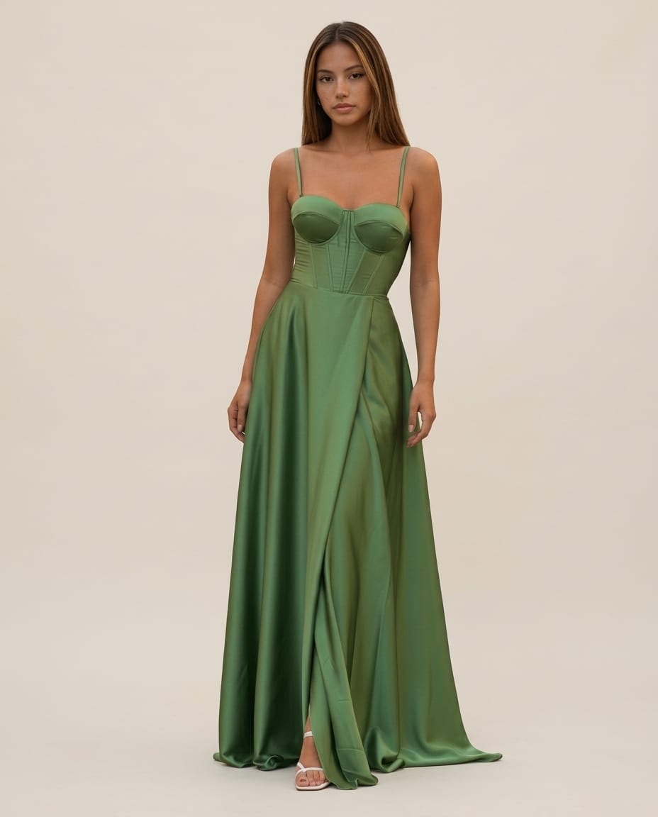Sleek Sleeveless Maxi Dress with straps - Elestira