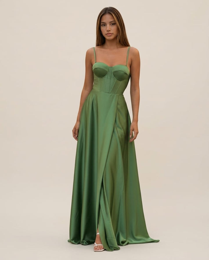 Sleek Sleeveless Maxi Dress with straps - Elestira