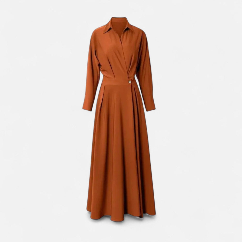 Women's Cotton - Blend Long Shirt Dress - Elestira